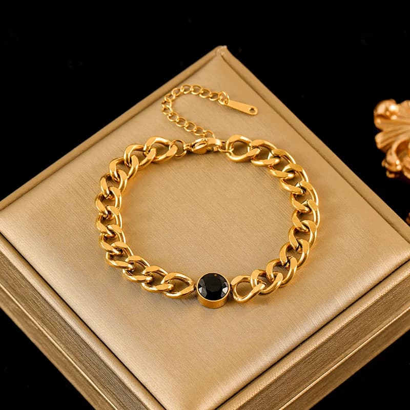 Dickes Kettenarmband, Gold- und Silberfarben