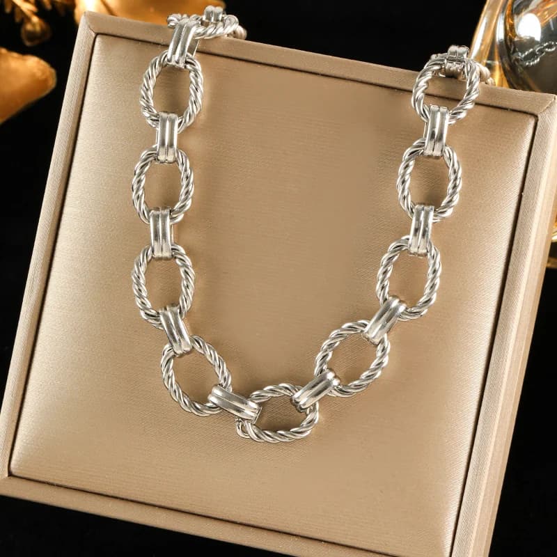 Silberfarbene Choker-Halskette für Damen
