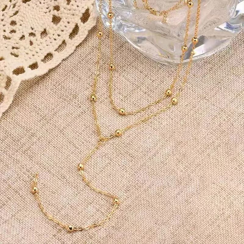 Feines Y-förmiges Anhänger-Halsband mit Perlen