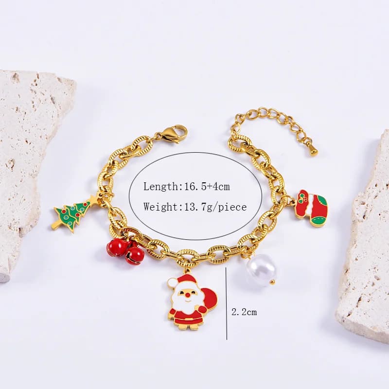 Edelstahl Schneemann Charm-Armband