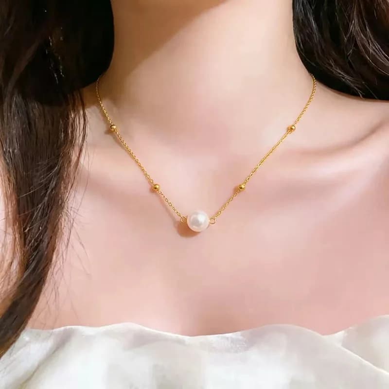 Anhänger-Kette mit natürlicher Süßwasserperle