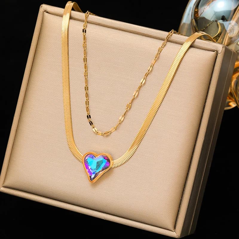 Goldene Herz-Choker-Halskette