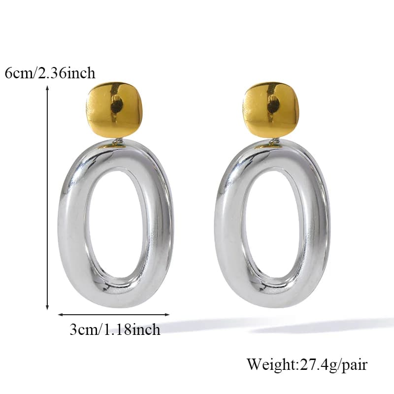 Goldfarbene geometrische Hängeohrringe