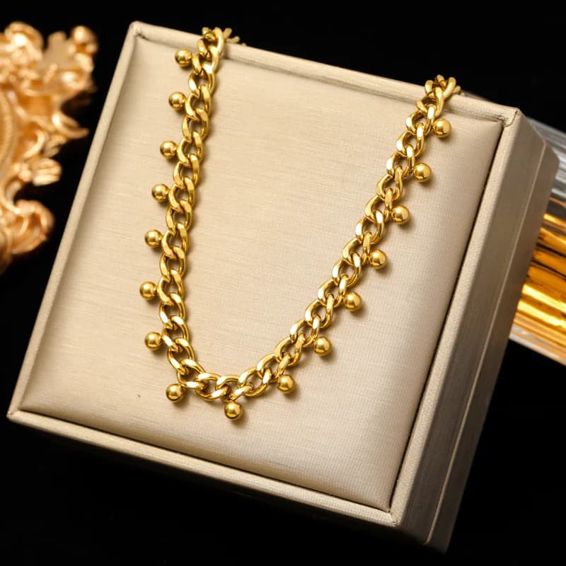 Grobkettlied Choker- und Armbandset, Gold