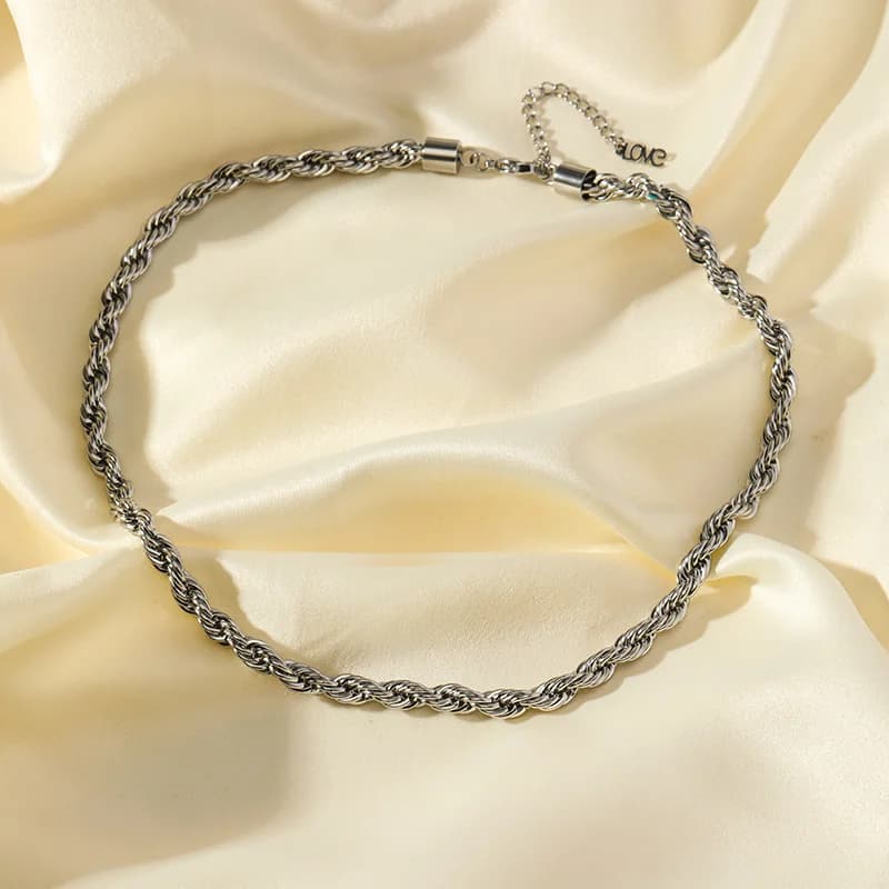 Silberfarbene Choker-Halskette für Damen