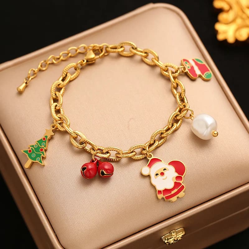 Edelstahl Schneemann Charm-Armband