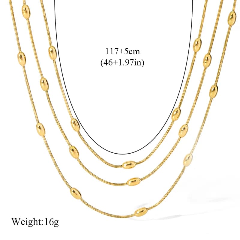 Goldenes mehrschichtiges Ketten-Set mit Armband