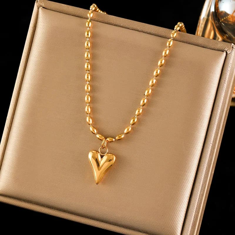 Herz-Liebe Halskette & Ohrringe Set, Silber