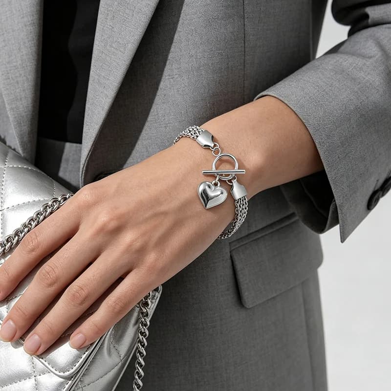 Herz-Armband aus Edelstahl