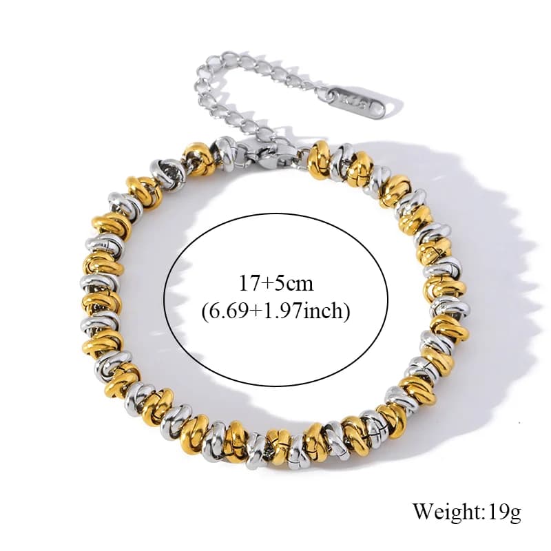Gliederarmband-Bangles in Gold- und Silberfarbe