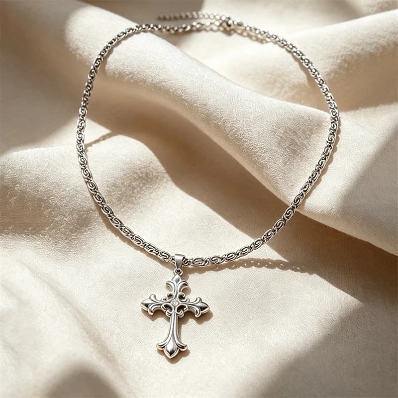 Kreuz-Metall-Anhänger-Kette