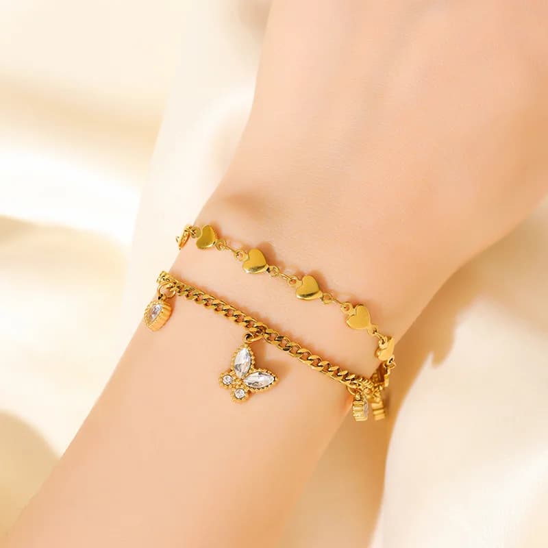 Schmetterling-Kettenarmband mit Zirkonia