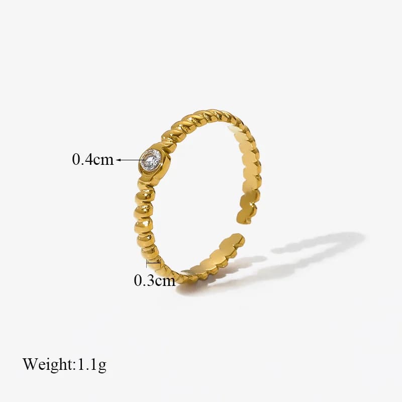 Edelstahl-Ring mit offener Manschette für Damen