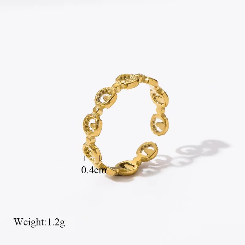 Edelstahl-Ring mit offener Manschette für Damen