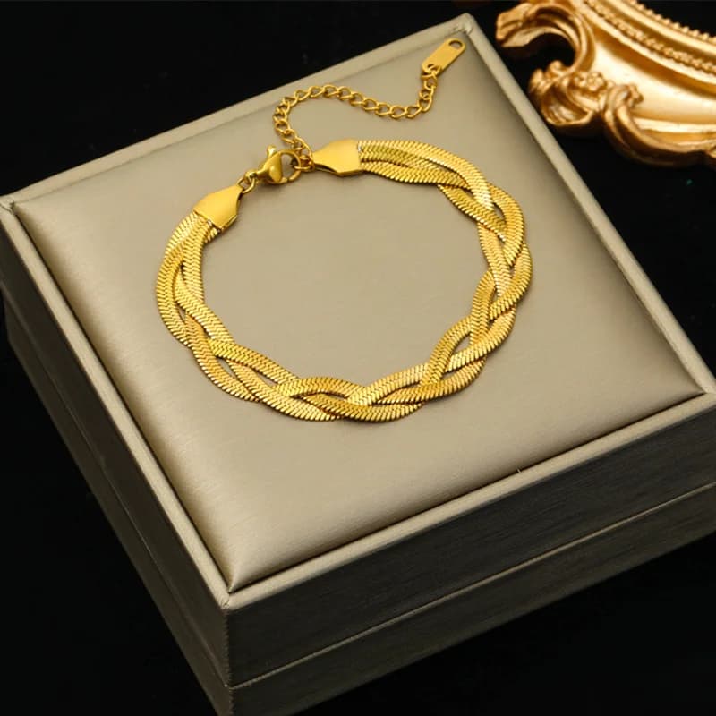 Stern- und Leoparden-Anhänger-Armband, Dicke Kette Edelstahl