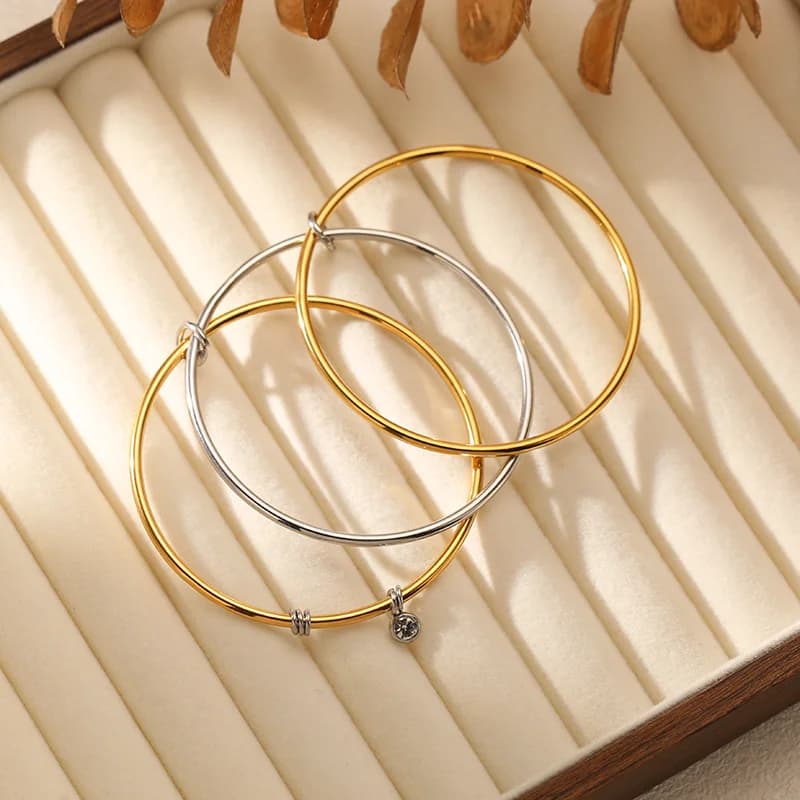 316L Edelstahl Mehrschichtiges Zirkonia-Stapel-Armband