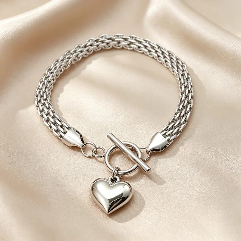 Herz-Armband aus Edelstahl