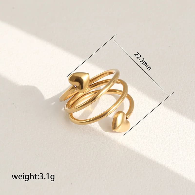 Edelstahl Ring mit funkelnden Zirkonia-Blättern, verstellbar