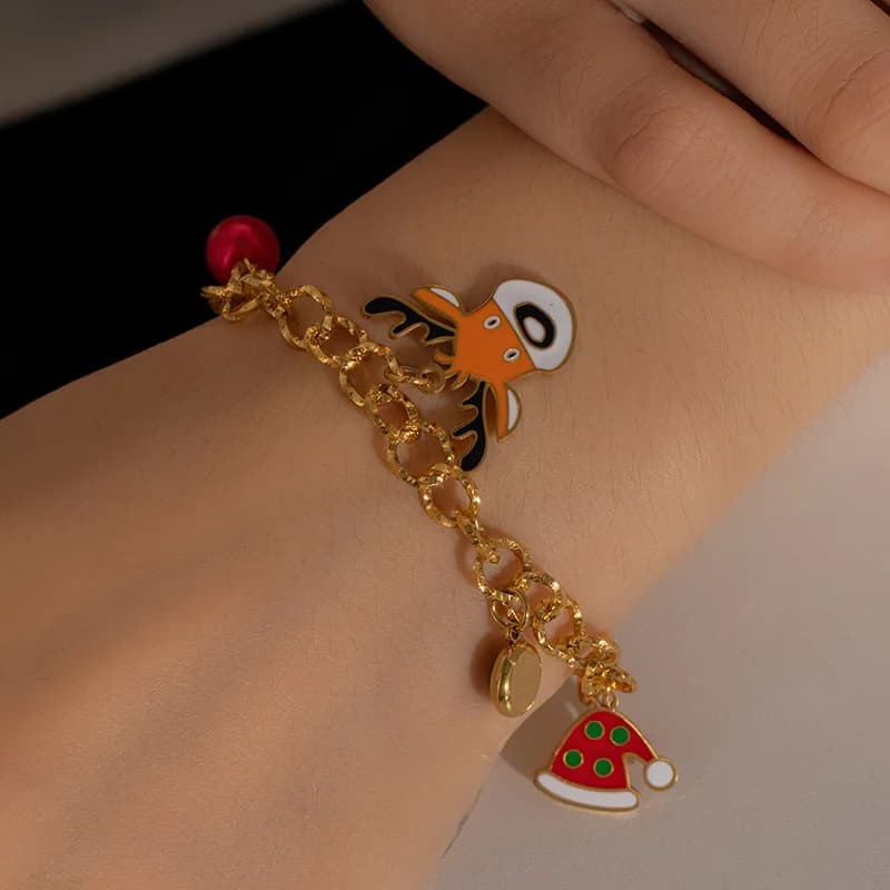 Edelstahl Schneemann Charm-Armband