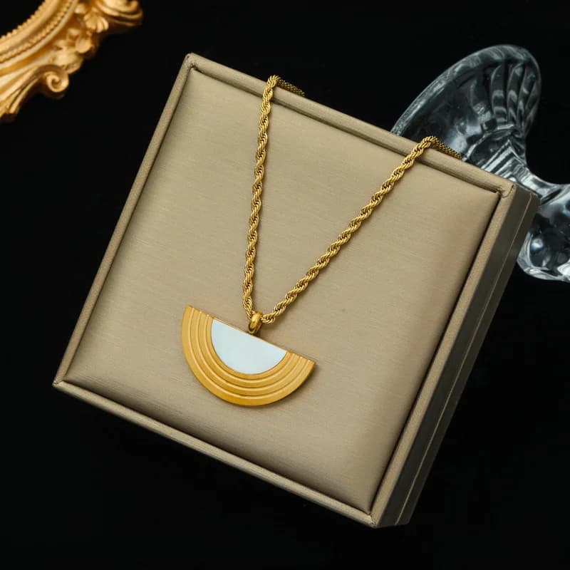 Choker-Halskette aus massivem Edelstahl mit Kugelperlen