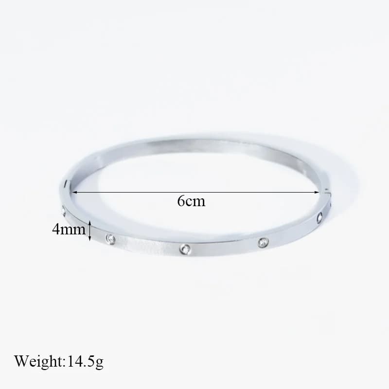 3-Farbige Zirkonia-Bangles-Armband