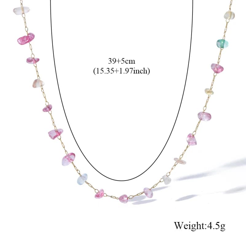 Schmuckset mit farbigen Acrylsteinen (Halskette & Armband)