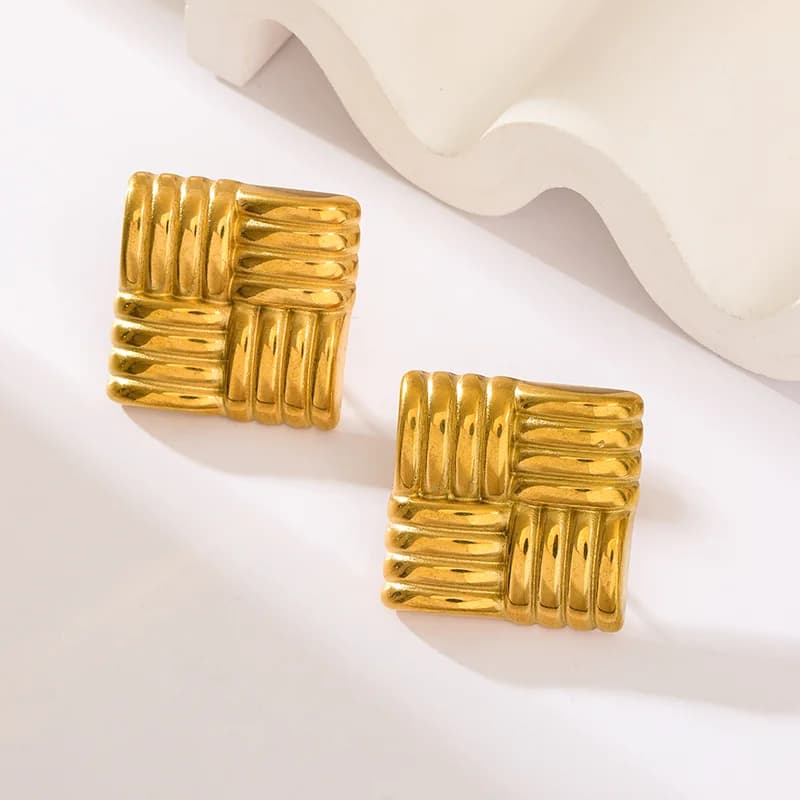 Steckohrringe aus Edelstahl 316L in Gold für Damen