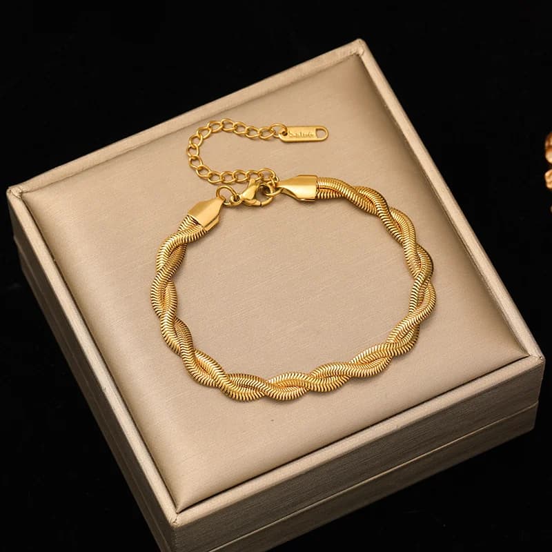 Edelstahl-Armband mit dreifach gekreuzter Kette