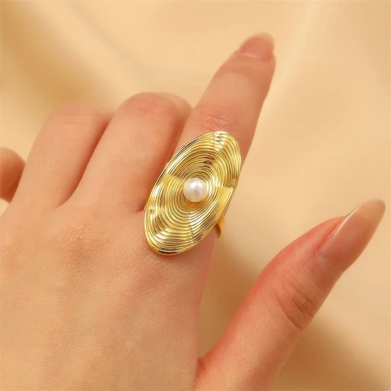 Libellen-Ring, 18K vergoldeter Edelstahl