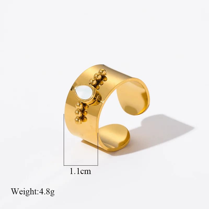 Edelstahl-Ring mit offener Manschette für Damen