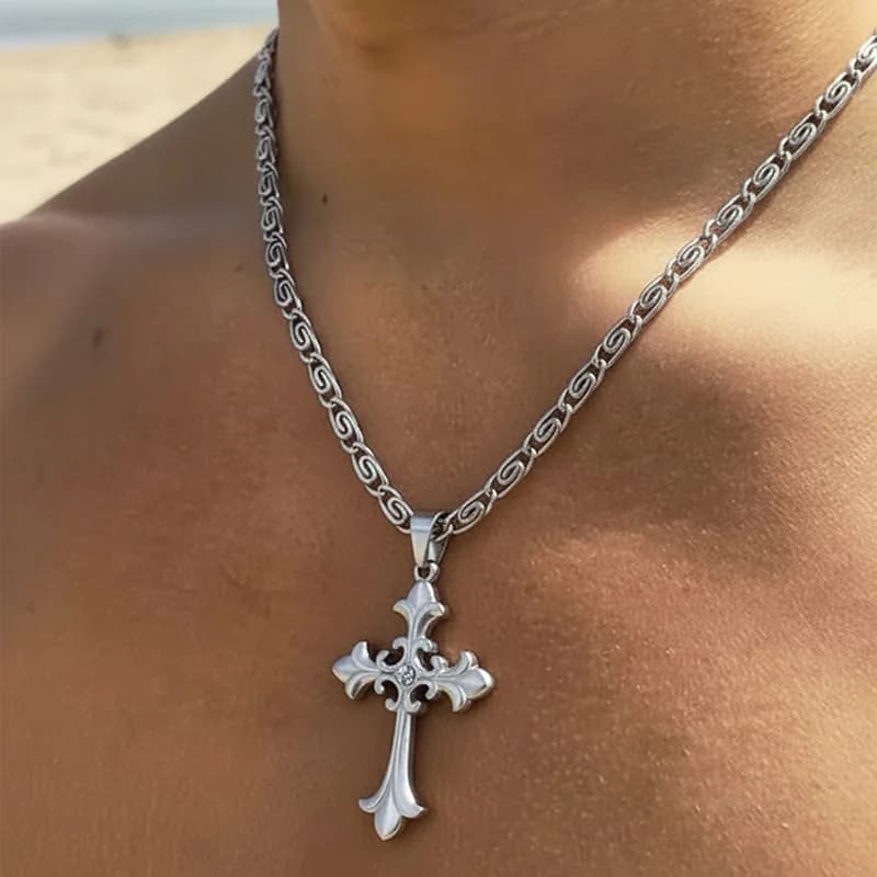 Kreuz-Metall-Anhänger-Kette