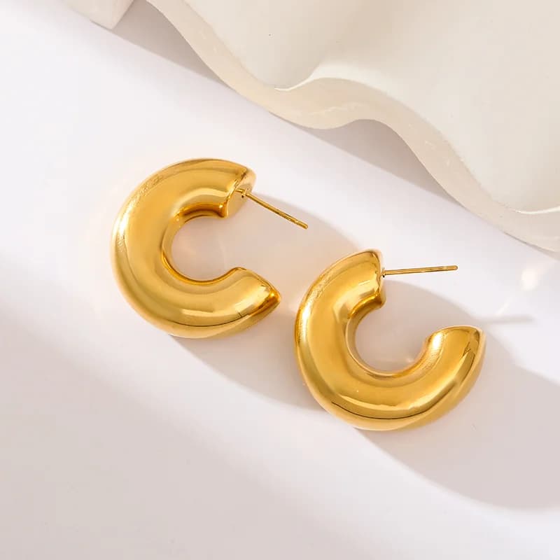 Steckohrringe aus Edelstahl 316L in Gold für Damen