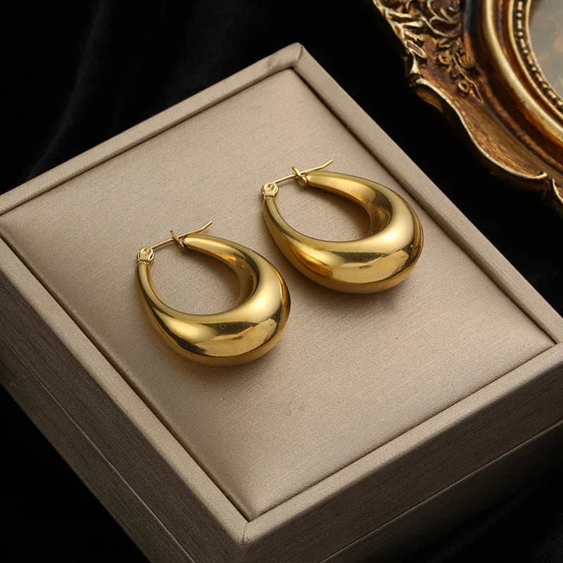 Geometrische Ohrstecker, Edelstahl in Goldfarbe
