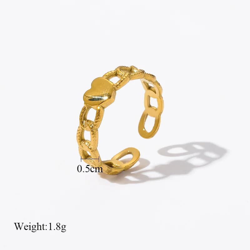 Edelstahl-Ring mit offener Manschette für Damen
