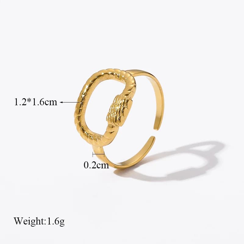 Edelstahl-Ring mit offener Manschette für Damen