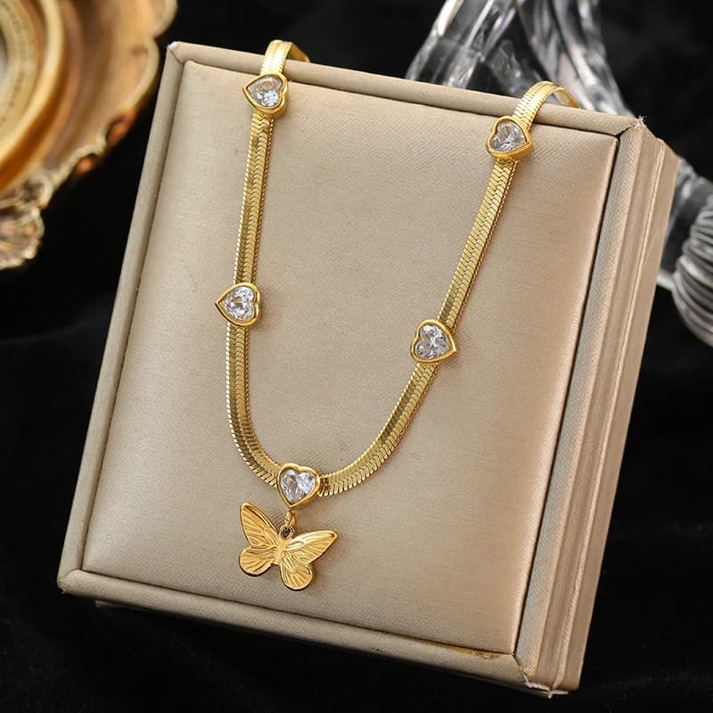 Goldene Herz-Choker-Halskette