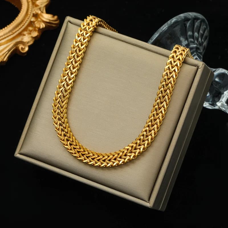Dicke Cuban-Kette Halskette, Gold oder Silber