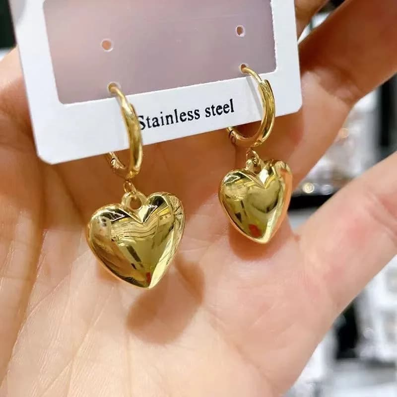 Edelstahl Stecker Ohrringe mit Goldfarbenem Schleifenmotiv