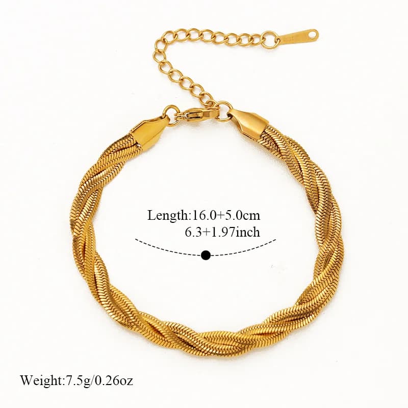 Edelstahl-Armband mit dreifach gekreuzter Kette