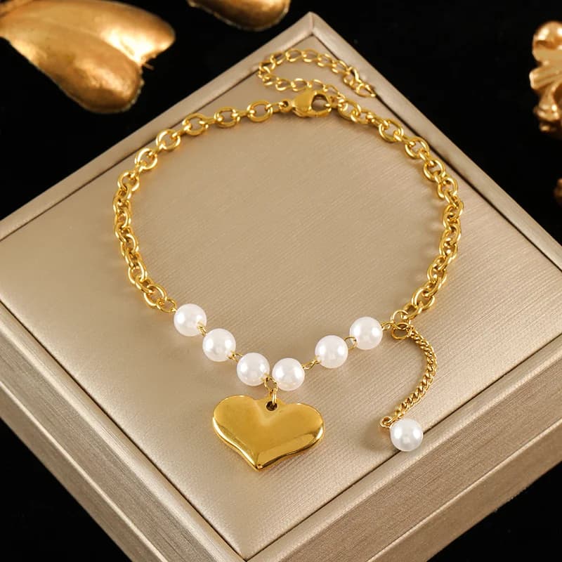 Goldfarbenes strukturiertes Charm-Armband Handgelenkskette