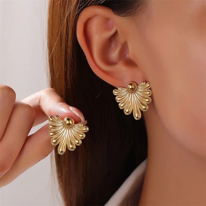 Kreative Stecker Ohrringe mit 18K Goldplattierung