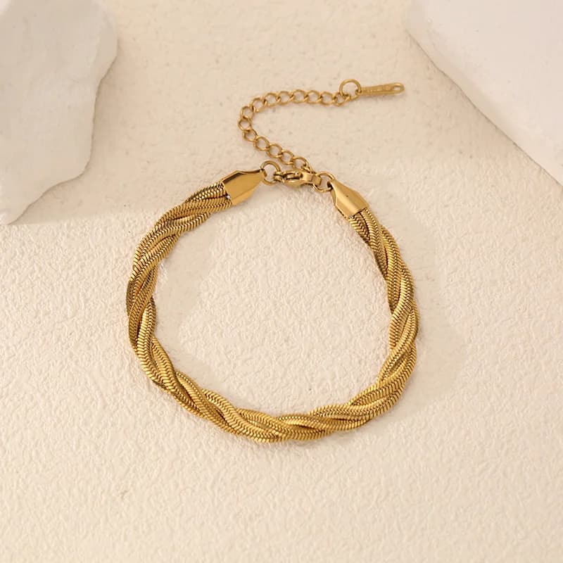 Edelstahl-Armband mit dreifach gekreuzter Kette