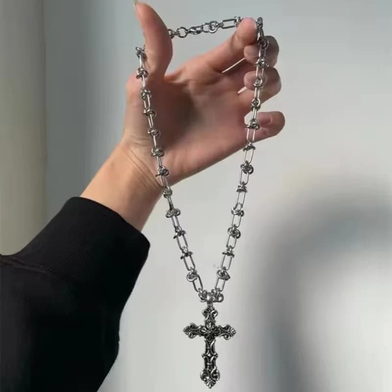 Kreuz-Metall-Anhänger-Kette