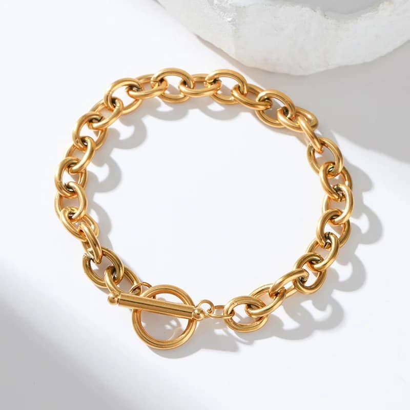 Dickere OT-Schnallen-Gliederarmband, texturiert