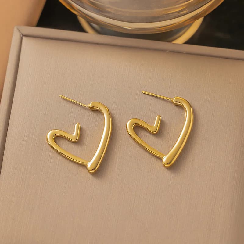 Herz-Stecker Ohrringe, Edelstahl