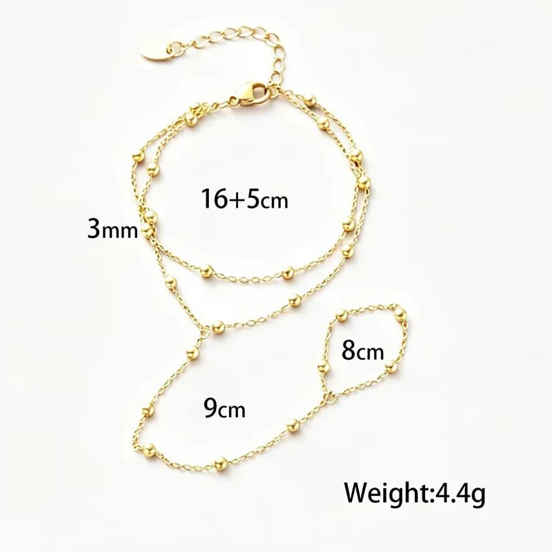 Strukturierter Metall-Perlen-Ketten-Armband