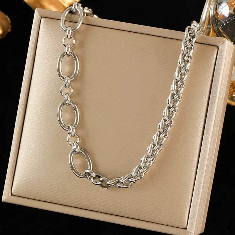 Silberfarbene Choker-Halskette für Damen