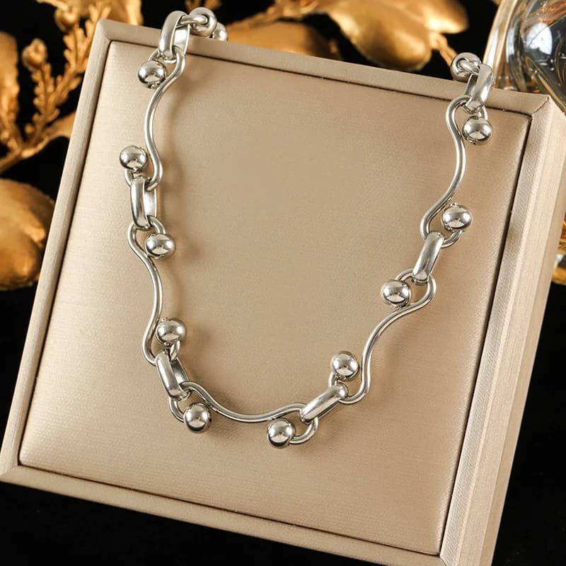 Silberfarbene Choker-Halskette für Damen