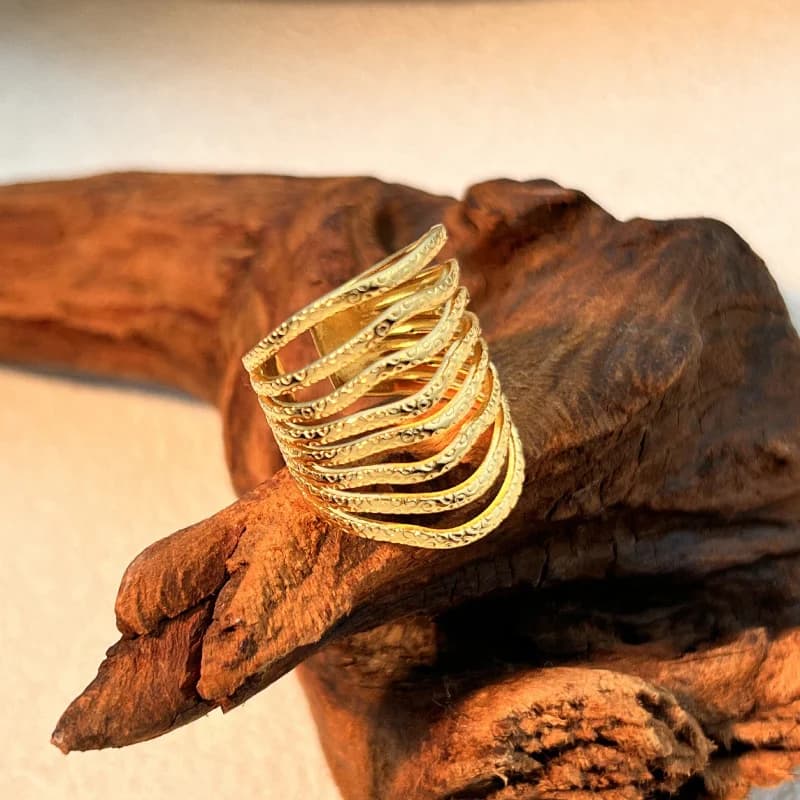 Breiter offener Ring mit Hohl-Cuff, 316L Edelstahl