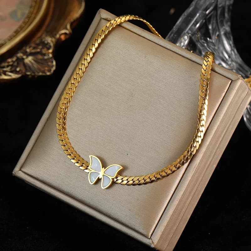 Goldene Herz-Choker-Halskette
